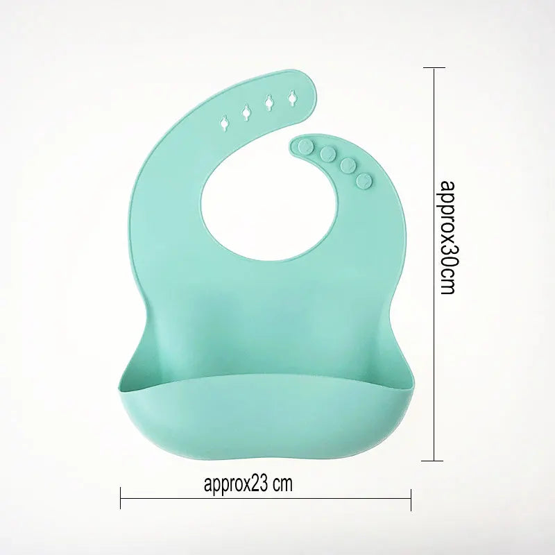 Baby Silicone Bibs Babies Waterproof Bib Solid Color Adjustment Saliva Pocket Children's Burp Cloths Accessories Newborn bibs