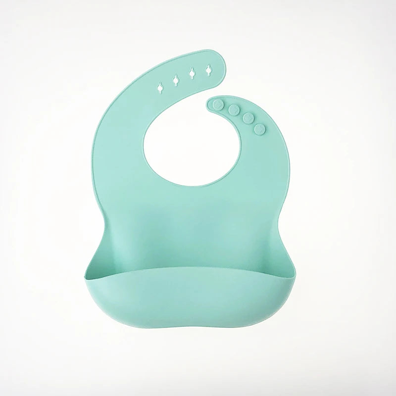 Baby Silicone Bibs Babies Waterproof Bib Solid Color Adjustment Saliva Pocket Children's Burp Cloths Accessories Newborn bibs