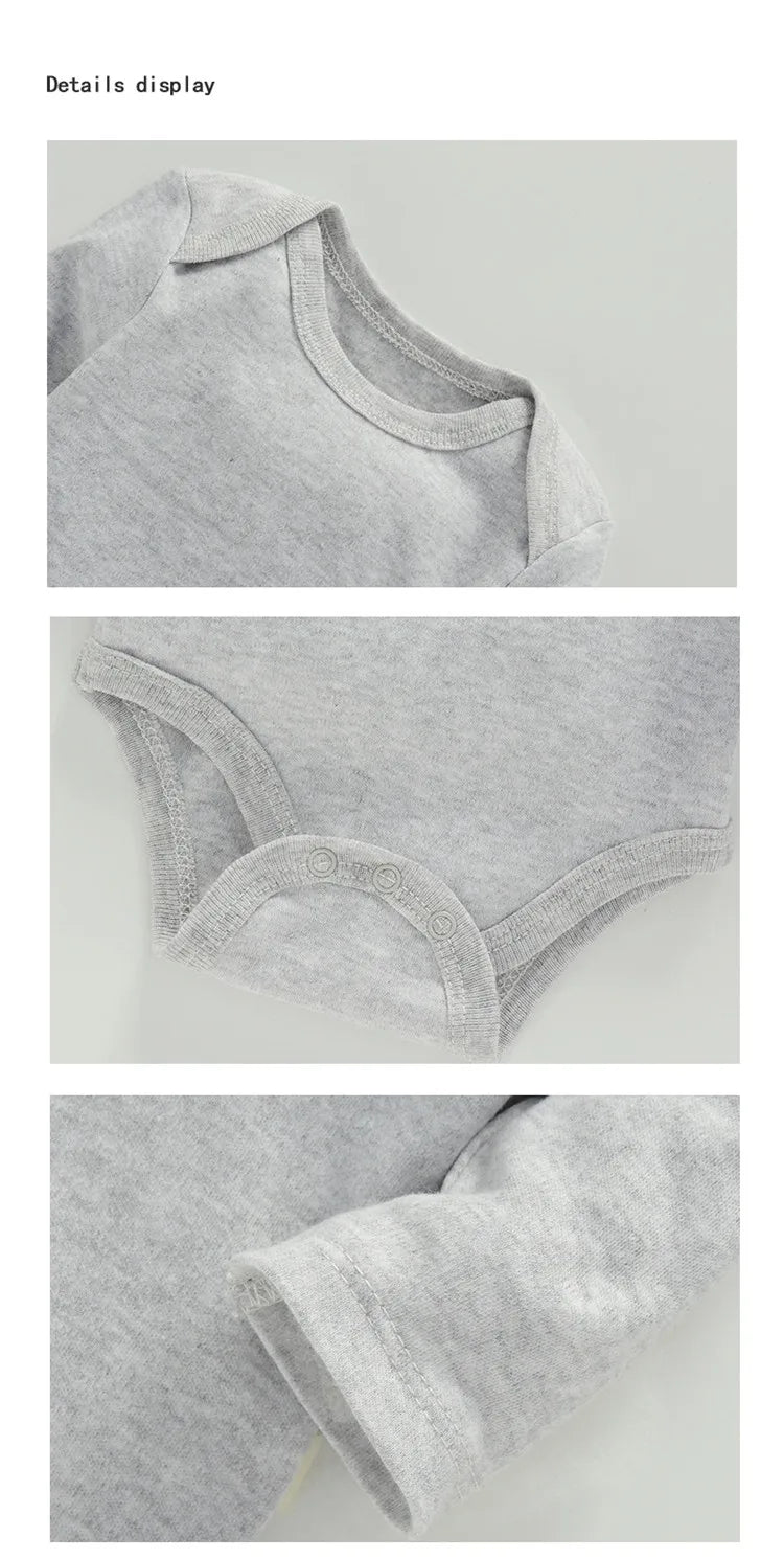 Lawadka 3-24M Cotton Bodysuit For Newborns Four Season Long Sleeve Infant Baby Girls Boys Clothes Jumpsuit Solid Baby's Rompers