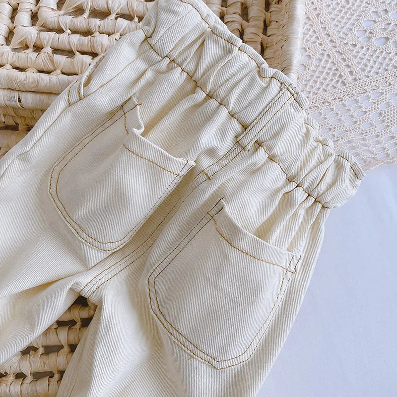MILANCEL Autumn Fashion Denim Kids Baby Girls and Boys Jeans Straight Toddler Pants - TiniLoom