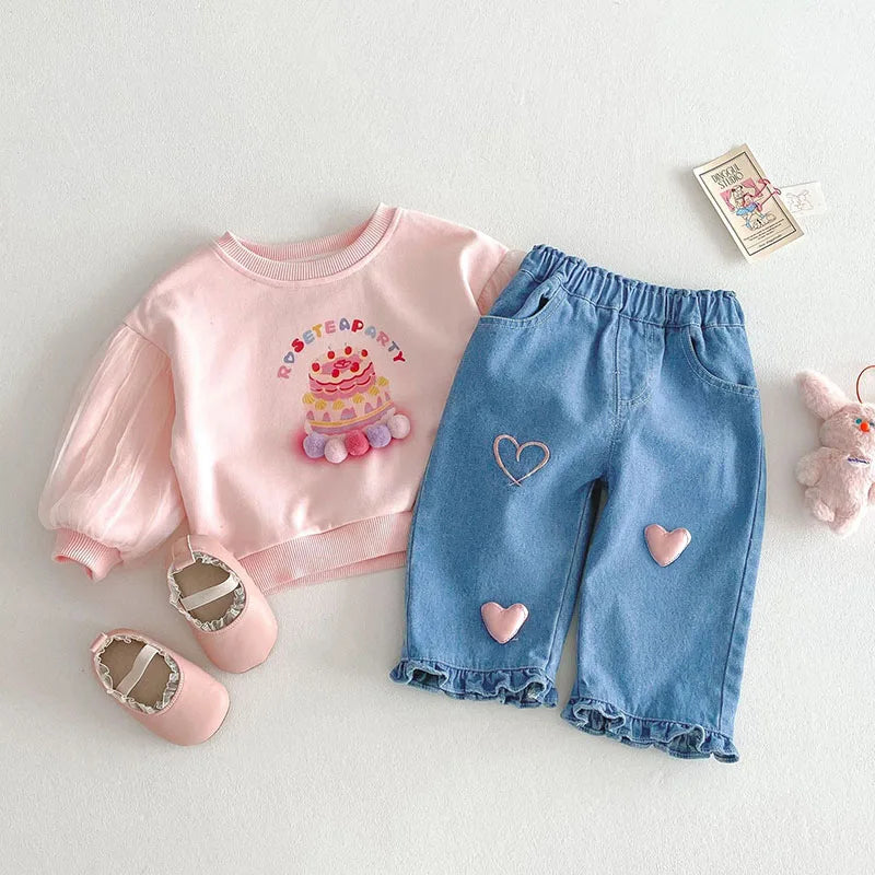 MILANCEL New Spring Kids Jeans 0-5T Baby Cute Three Dimensional Love Trousers Children Girls Thin Style Denim Blue Pants - TiniLoom