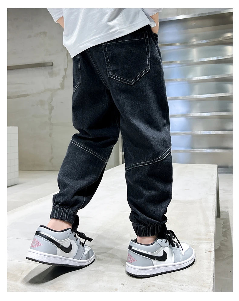 Big boy jeans, children's clothing, casual fashion, cool children's pants, boys' pants, boys' Baggy summer clothing, teenagers - TiniLoom