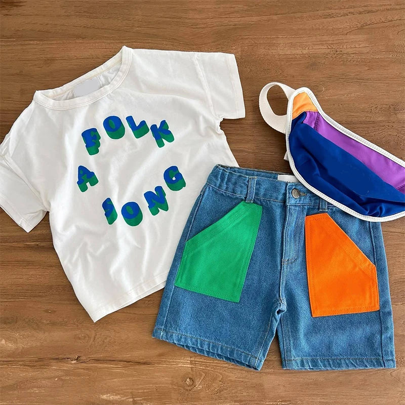 2025 Kid Clothes New Spring Sumemer Korean Baby Boys Girls Cotton Cartoon Short Sleeve T Shirts Children's Outerwear Clothings - TiniLoom