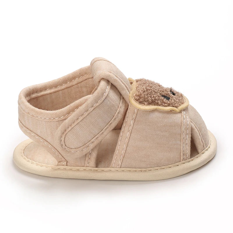 Cute Bear Soft Sole Comfortable Sandals for Infants and Toddlers Baotou Anti Kick First Step Shoes 0-18 Months