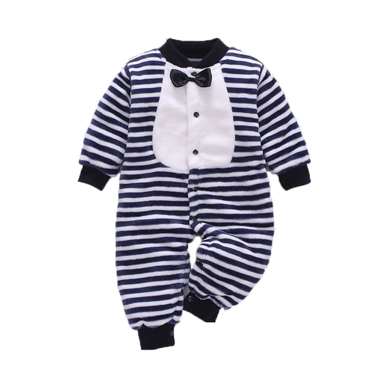 Newborn Baby Spring Winter Clothes Infant Jacket for Girls Jumpsuit for Boys Soft Flannel Bebe Romper Baby Clothes 0-18 Month - TiniLoom