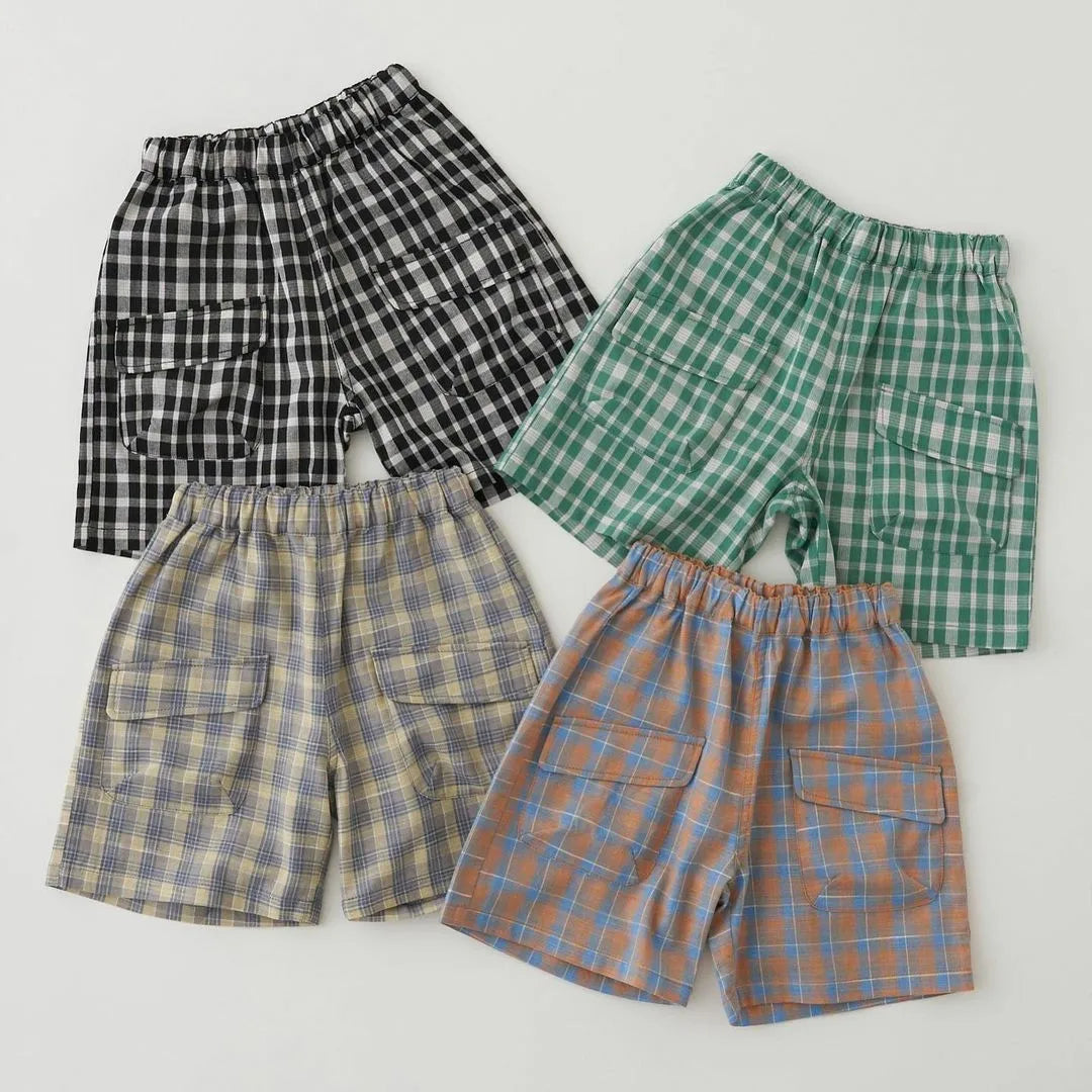 2024 New Arrival Summer Casual Toddler Shorts Baby Boy Plaid Short Pants All-match Cotton Comfortable Loose Kid Girl Shorts - TiniLoom