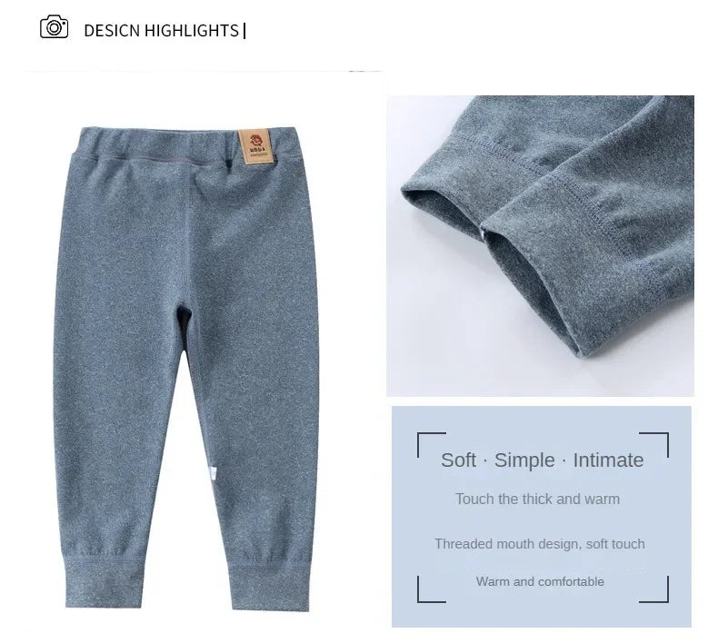 Big Size Children's Fleece Warm Render Pants For Boys Girls Winter Velvet Leggings Kids Baby Base Pants Thickened Long Johns - TiniLoom