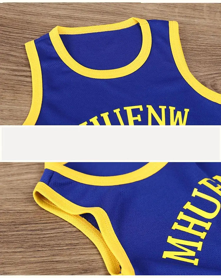 Children's Sets Summer Children Sleeveless T-shirt Shorts Set Quick-drying Outdoor Tank Top Shorts Sets Boys Sport Basketball Tr - TiniLoom