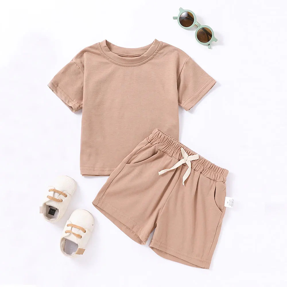 Summer 2pcs Kids Clothes Sets Children Sports Style Tracksuits T-shirts and Shorts Boy and Girl Outfits Suits - TiniLoom