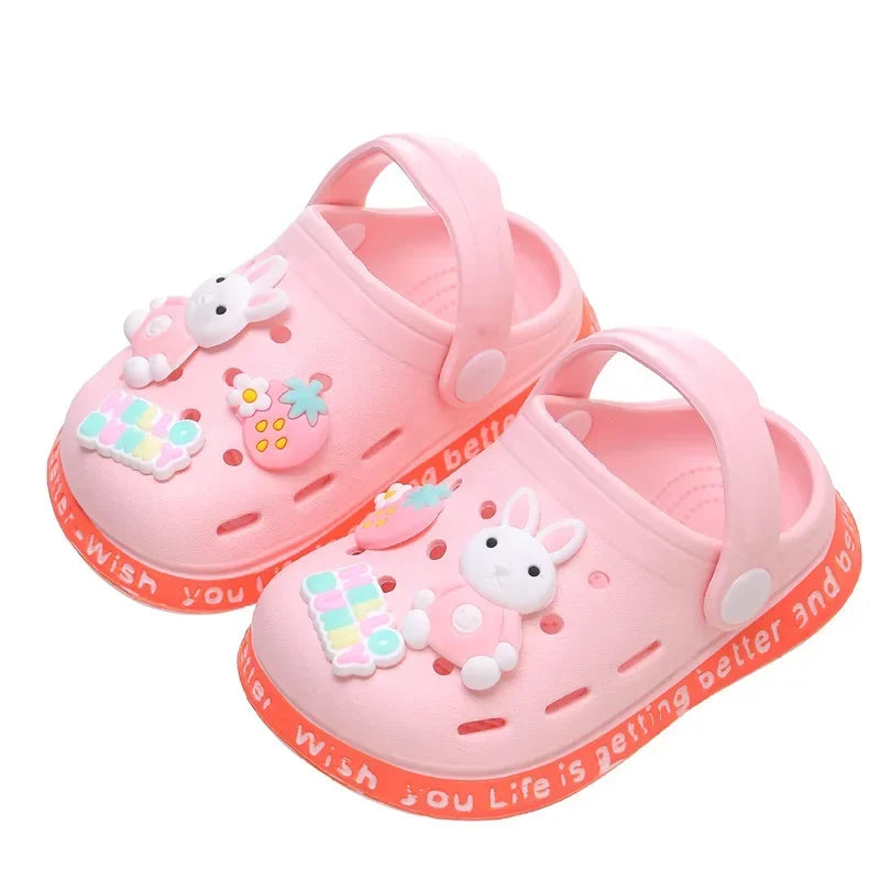 kids baby Girls Summer Sandals: Soft Sole Toddler children Indoor Slippers Cartoon Boys Breathable Hollow Shoes - TiniLoom