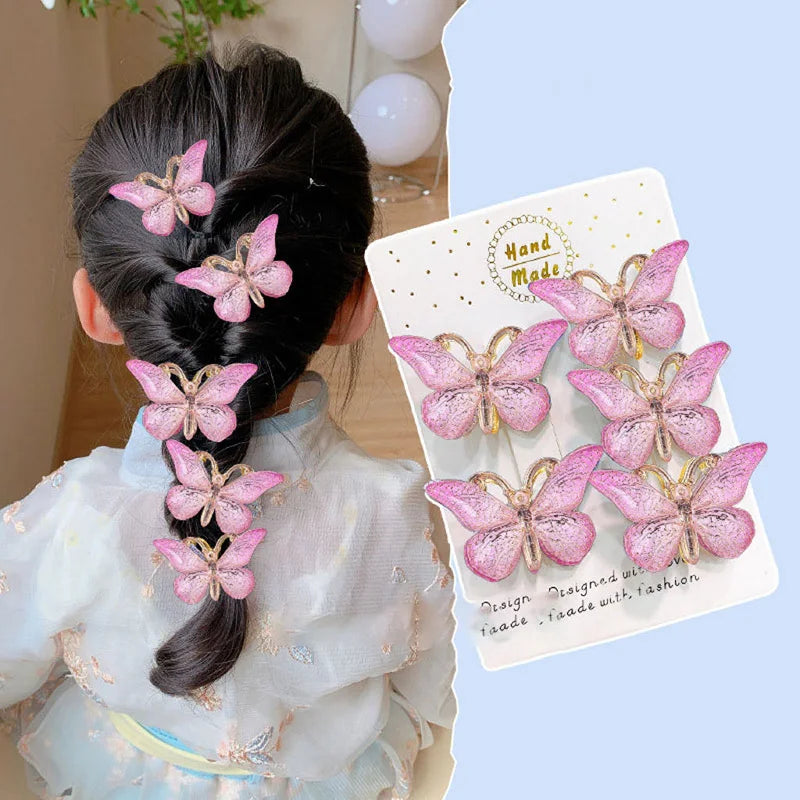 5PCS Cute Sweet Stereoscopic Color Gradient Baby Hairpins Kids Hair Clips Children Headwear Princess Barrette Girls Accessories - TiniLoom