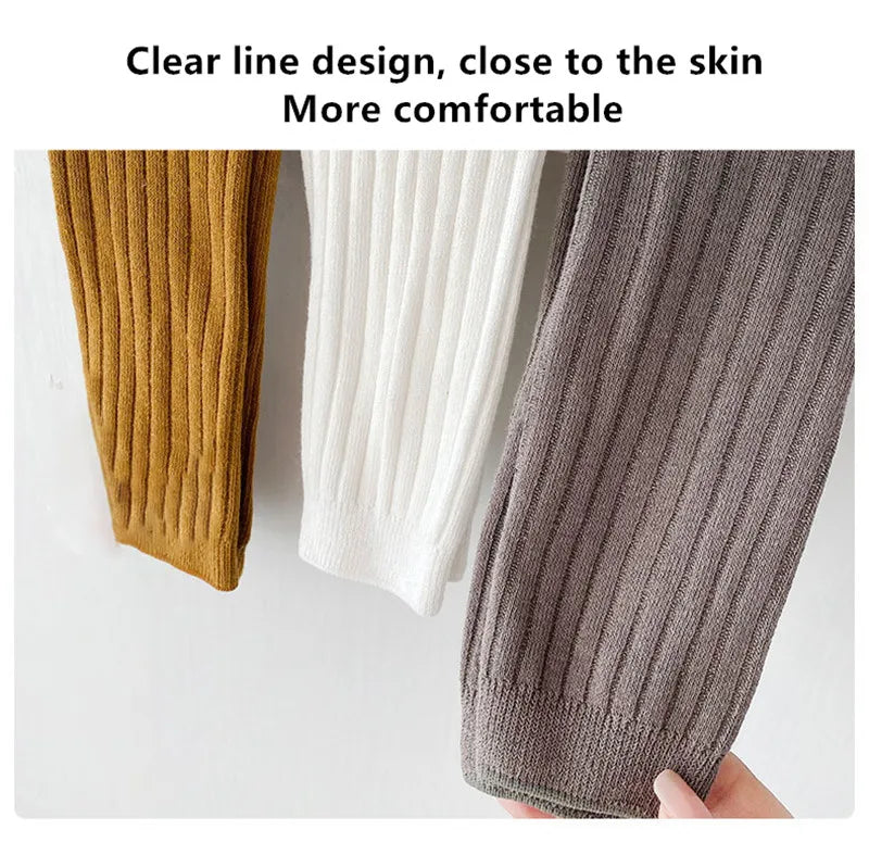 Spring Autumn Baby Boys Girls Pants Newborn Girl Leggings Tights Cotton Stretch Kids Children Knitting Trousers For 0 to 6Years - TiniLoom