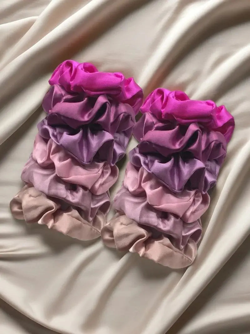 12pcs Colorful Satin Scrunchies - Comfy And Simple Hair Accessories For Women And Girls - TiniLoom