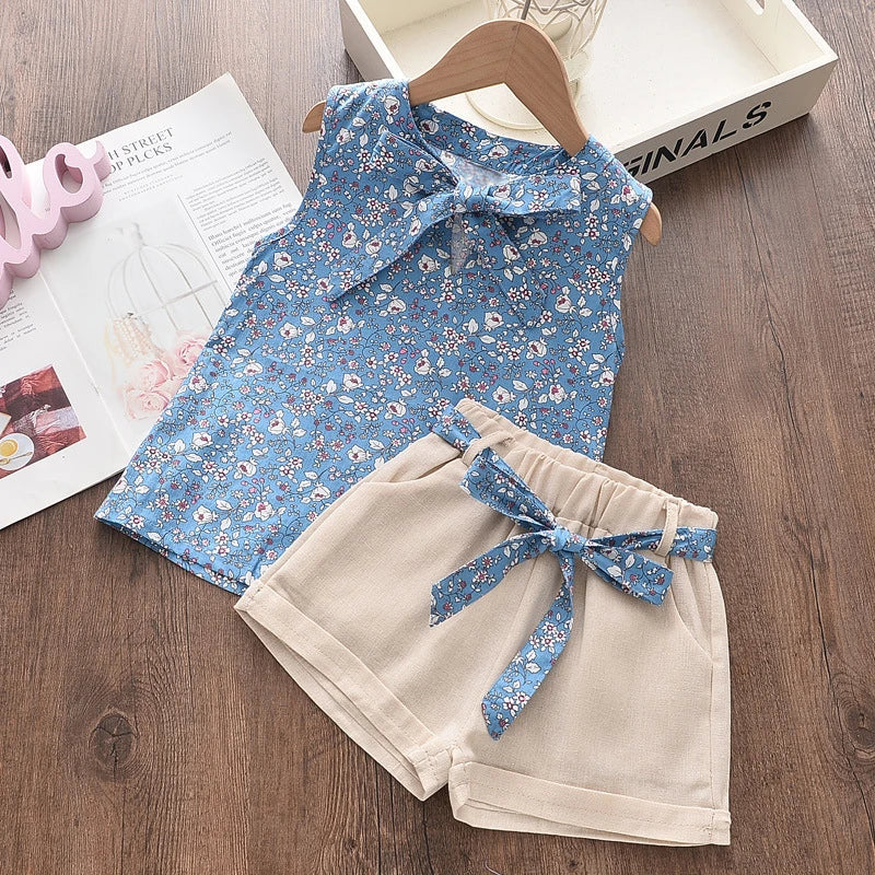 New Summer Baby Girls Clothes Children Sleeveless Vest Shorts 2Pcs/Sets Toddler Clothing Infant Fashion Costume Kids Tracksuits - TiniLoom