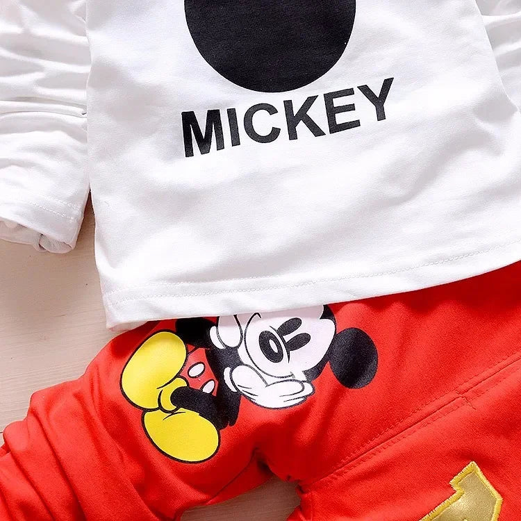 Spring and Autumn New Products Boys Clothes Set Cute Mickey Cotton Hooded Coat + T-shirt + Pants 3PCS Set Casual Kids Sportswear - TiniLoom