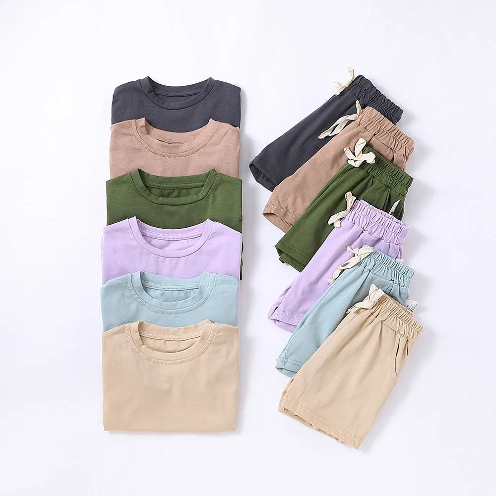 Summer 2pcs Kids Clothes Sets Children Sports Style Tracksuits T-shirts and Shorts Boy and Girl Outfits Suits - TiniLoom