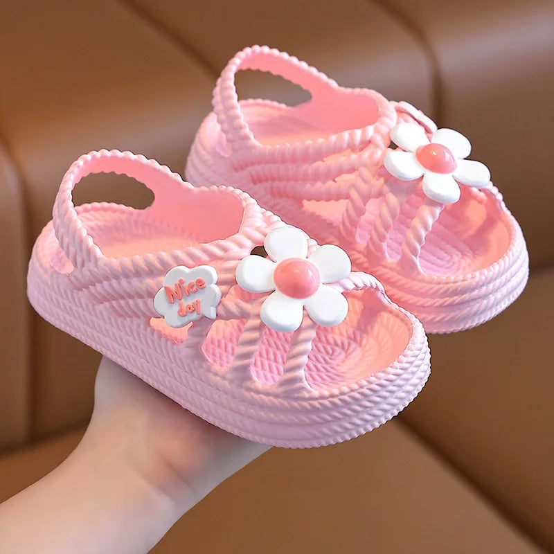 2025 New Children's Slippers Summer Girls and Boys Bathroom Home Anti slip Beach Shoes Soft Soled Baby Sandals - TiniLoom