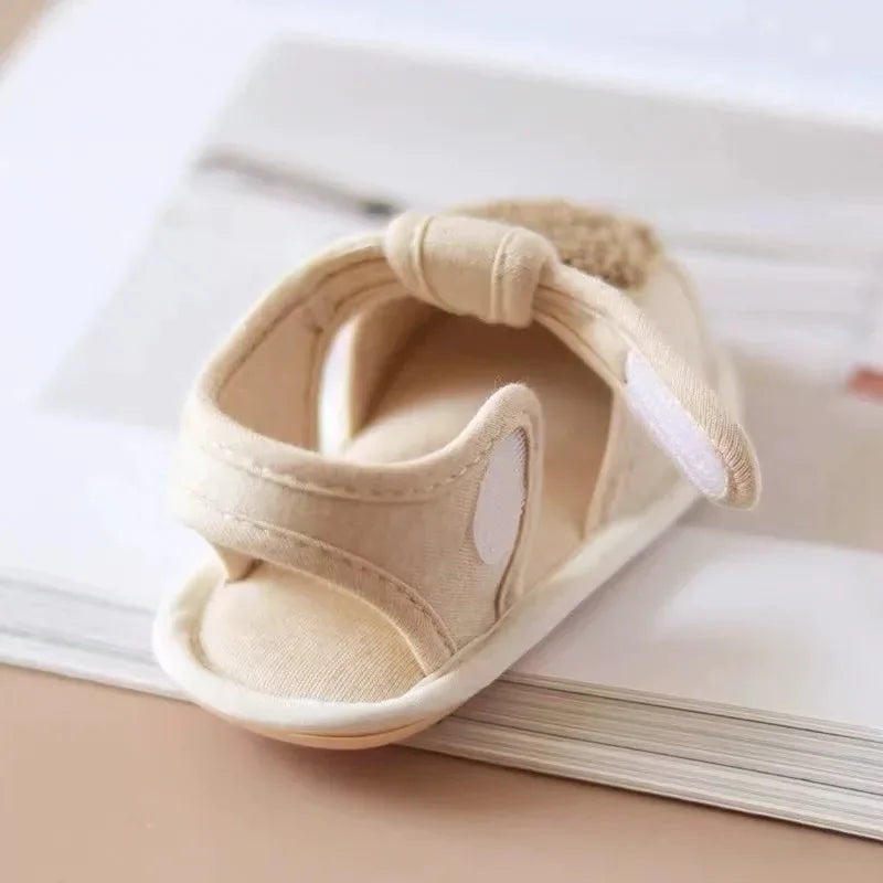 Cute Bear Soft Sole Comfortable Sandals for Infants and Toddlers Baotou Anti Kick First Step Shoes 0-18 Months