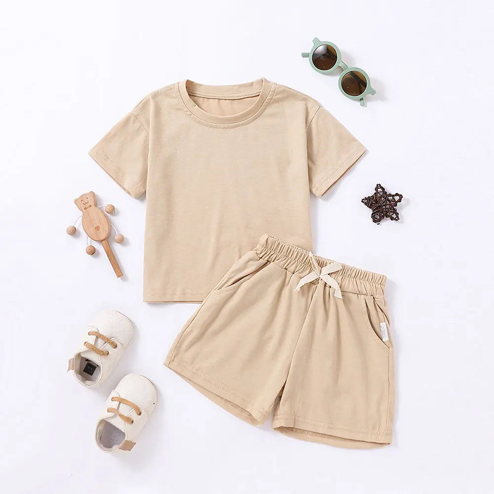 Summer 2pcs Kids Clothes Sets Children Sports Style Tracksuits T-shirts and Shorts Boy and Girl Outfits Suits - TiniLoom