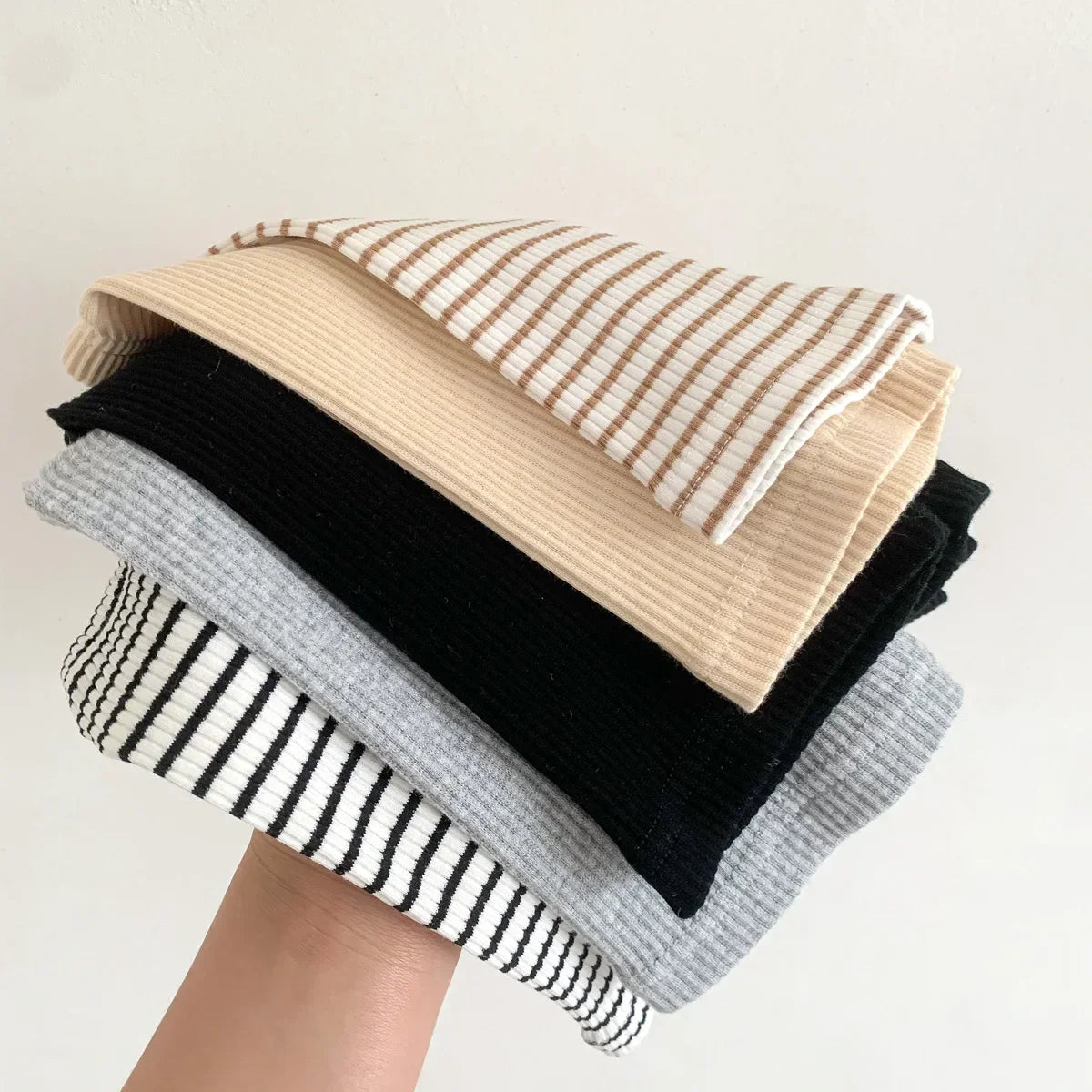 2025 Summer Baby Trousers Pants Ribbed Elastic Striped Pants Children's Casual Infant Clothing Kids Toddler Boys Girl Clothes