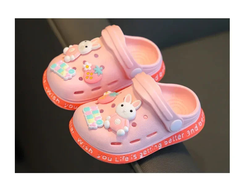 kids baby Girls Summer Sandals: Soft Sole Toddler children Indoor Slippers Cartoon Boys Breathable Hollow Shoes - TiniLoom