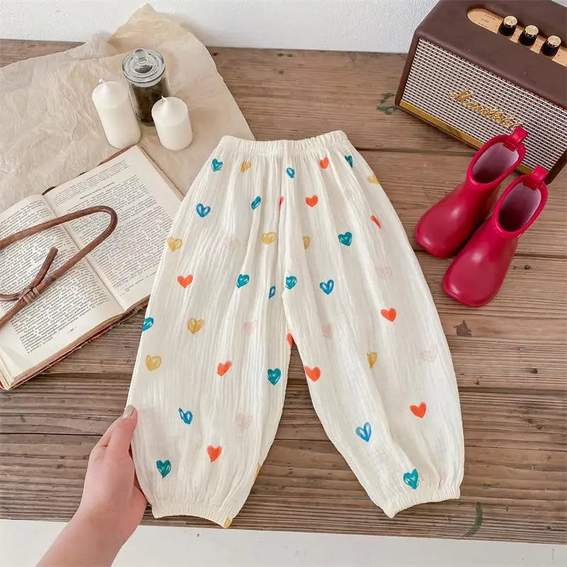 Spring Summer Mosquito Proof Pants For Boys Girls Full Printing Versatile Pants Outer Wear Toddler Casual Loose Thin Trousers - TiniLoom