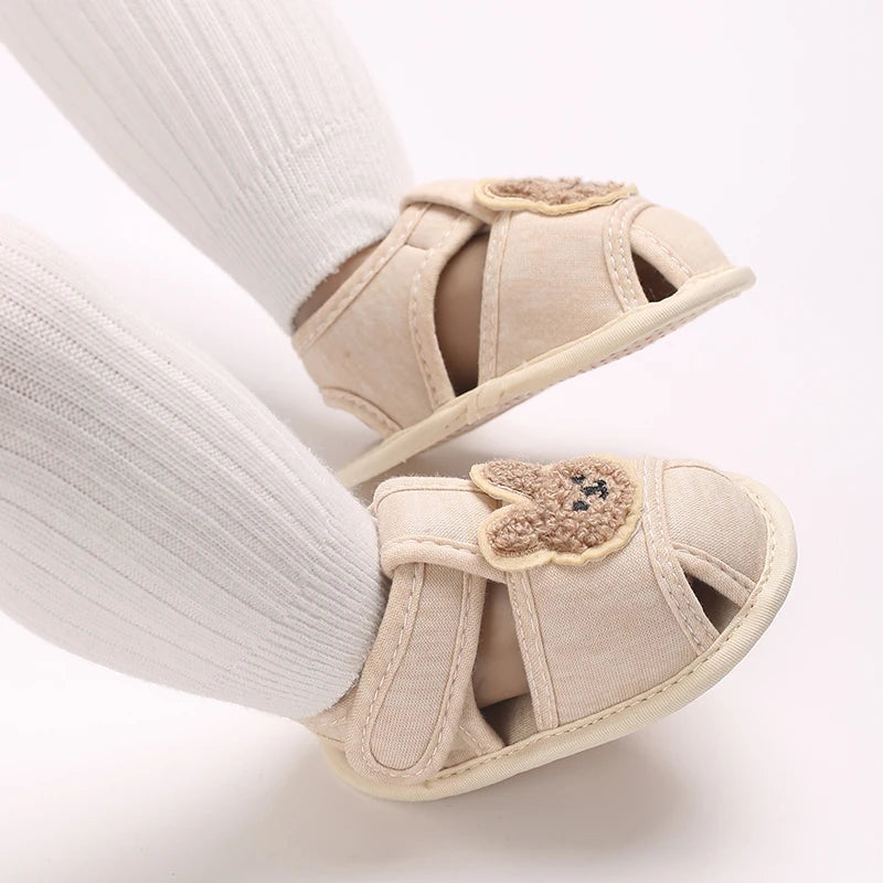 Cute Bear Soft Sole Comfortable Sandals for Infants and Toddlers Baotou Anti Kick First Step Shoes 0-18 Months