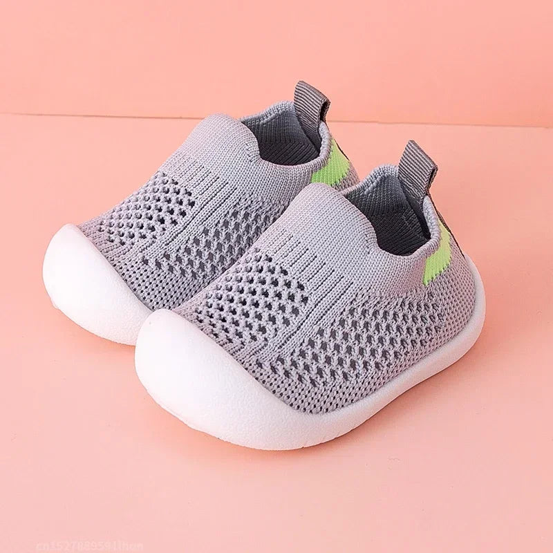 Spring Summer Toddler Shoes Breathable Knitted Kids Sneakers Boys Slip-on Tennis Shoes Girls Soft Non-slip School Casual Shoes - TiniLoom