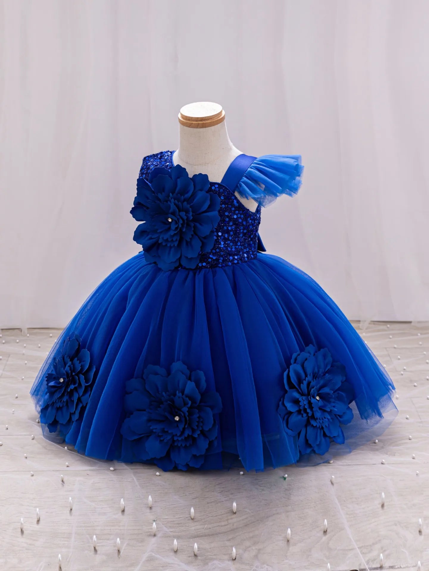 Girls princess dress 1-5 Y baby Girls wedding sleeveless three-dimensional butterfly mesh carnival birthday party evening dress - TiniLoom