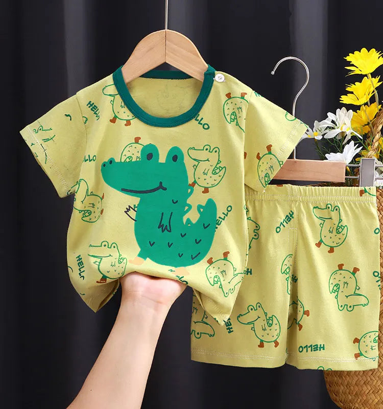 Kids Sets Children Clothes Boys Girl T-shirt Shorts 2PCS Summer Cotton Short sleeve Baby Children Clothing Suit Cotton Comfort - TiniLoom