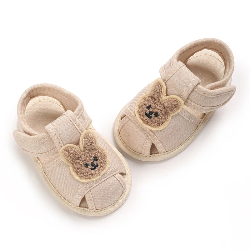 Cute Bear Soft Sole Comfortable Sandals for Infants and Toddlers Baotou Anti Kick First Step Shoes 0-18 Months