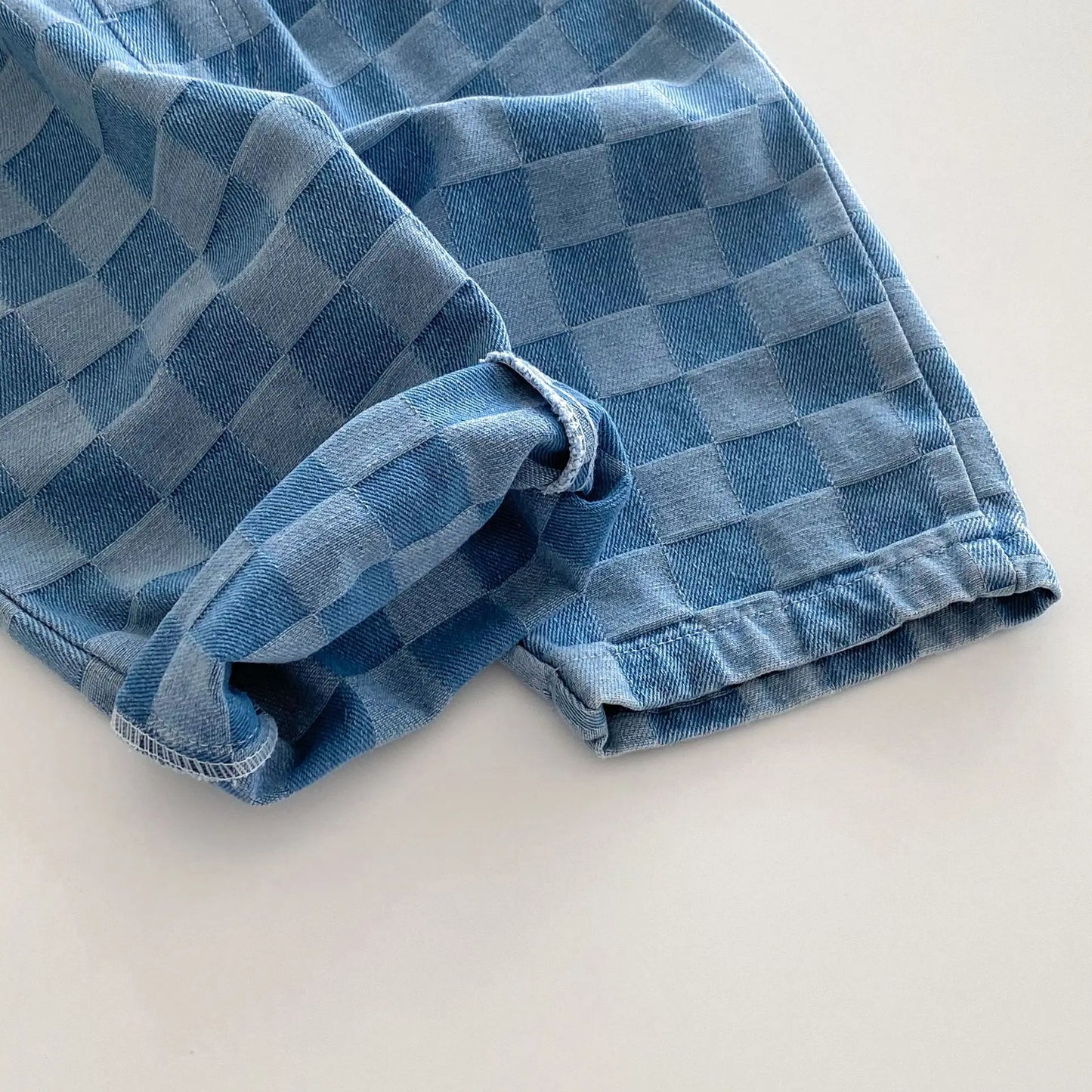 Children's Jeans 1-5Y New 2024 Autumn Boys Plaid Denim Pants Loose Style Mid Waist Girls Checkerboard Trousers - TiniLoom