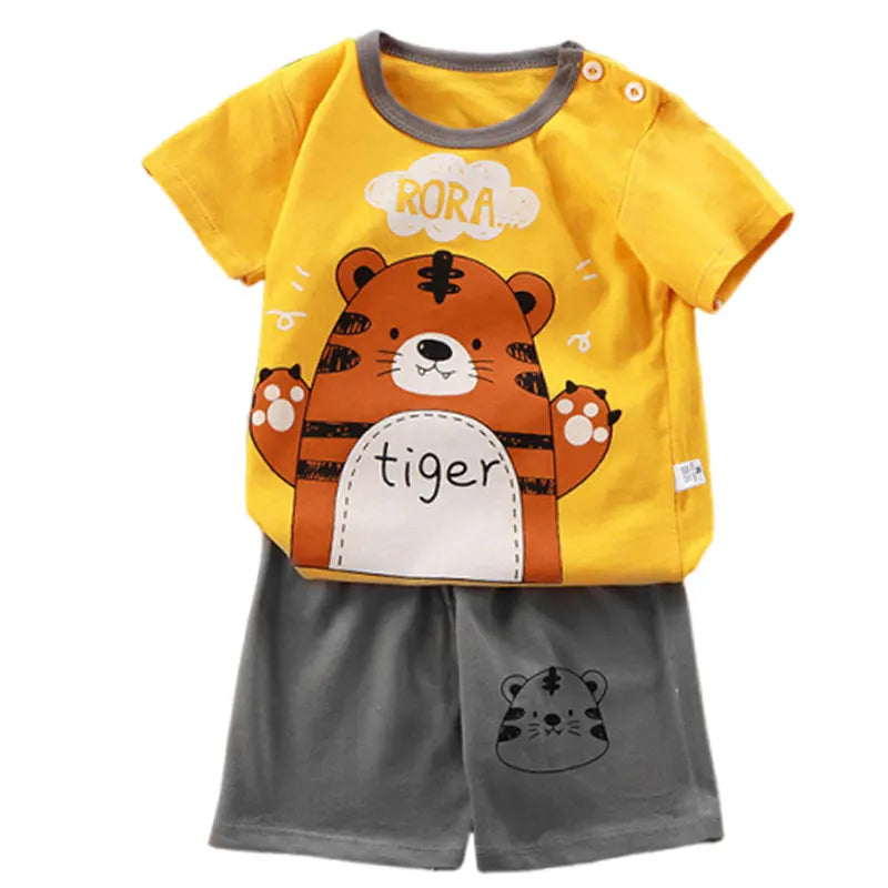 Kids Sets Children Clothes Boys Girl T-shirt Shorts 2PCS Summer Cotton Short sleeve Baby Children Clothing Suit Cotton Comfort - TiniLoom