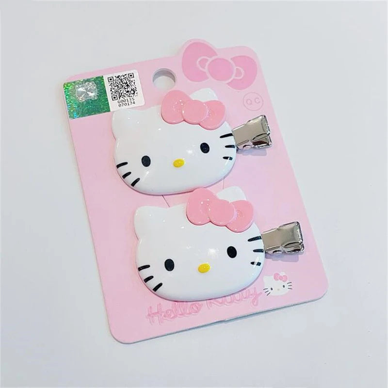 Kawaii Sanrio Hello Kitty Hairpin Girls Ornaments Anime Accessories Cartoon Headrope Scrunchies Hair Circle Headdress Hair Gifts - TiniLoom