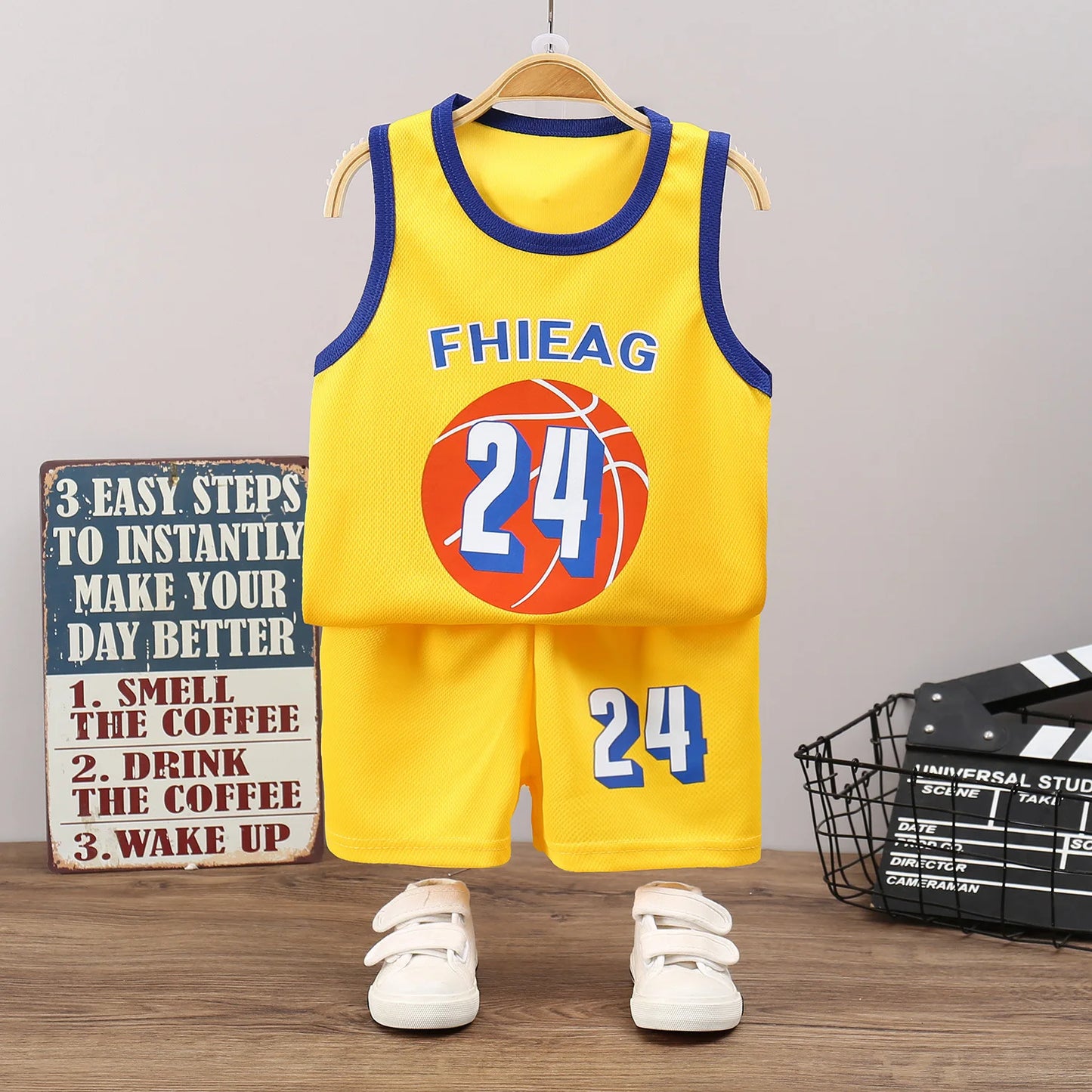 Children's Sets Summer Children Sleeveless T-shirt Shorts Set Quick-drying Outdoor Tank Top Shorts Sets Boys Sport Basketball Tr - TiniLoom