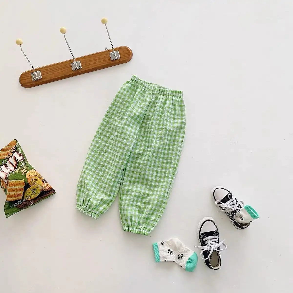 73-120CM Plaid Trousers Summer Girls New Style Harlan Pants Children Fashion Versatile Pants Thin Cotton Mosquito Proof Pants - TiniLoom