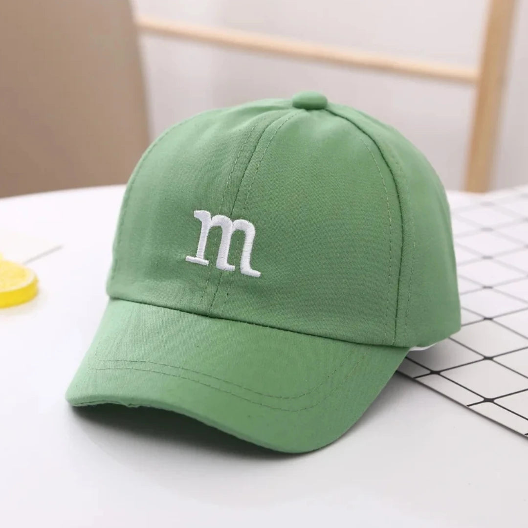 Girls Boy Adjustable Hat Children's Kid Baseball Cap Sunscreen Baby Hat Hip Hop M Letter Embroidered Kids Caps 1-6-8-12-15 Years - TiniLoom