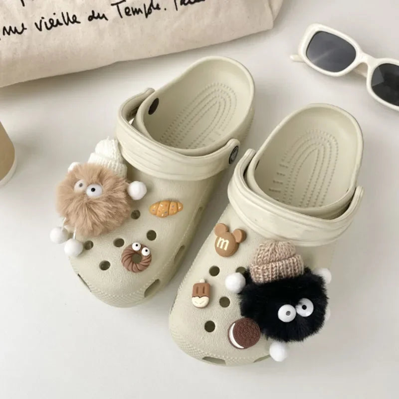 MINISO Personality Cute 3D Hairball Genie Shoe Charms Funny DIY Sandal & Clog Decorations Holiday Gift For Boys And Girls - TiniLoom