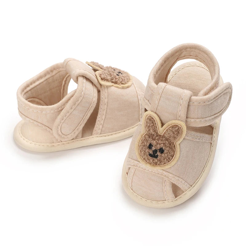 Cute Bear Soft Sole Comfortable Sandals for Infants and Toddlers Baotou Anti Kick First Step Shoes 0-18 Months