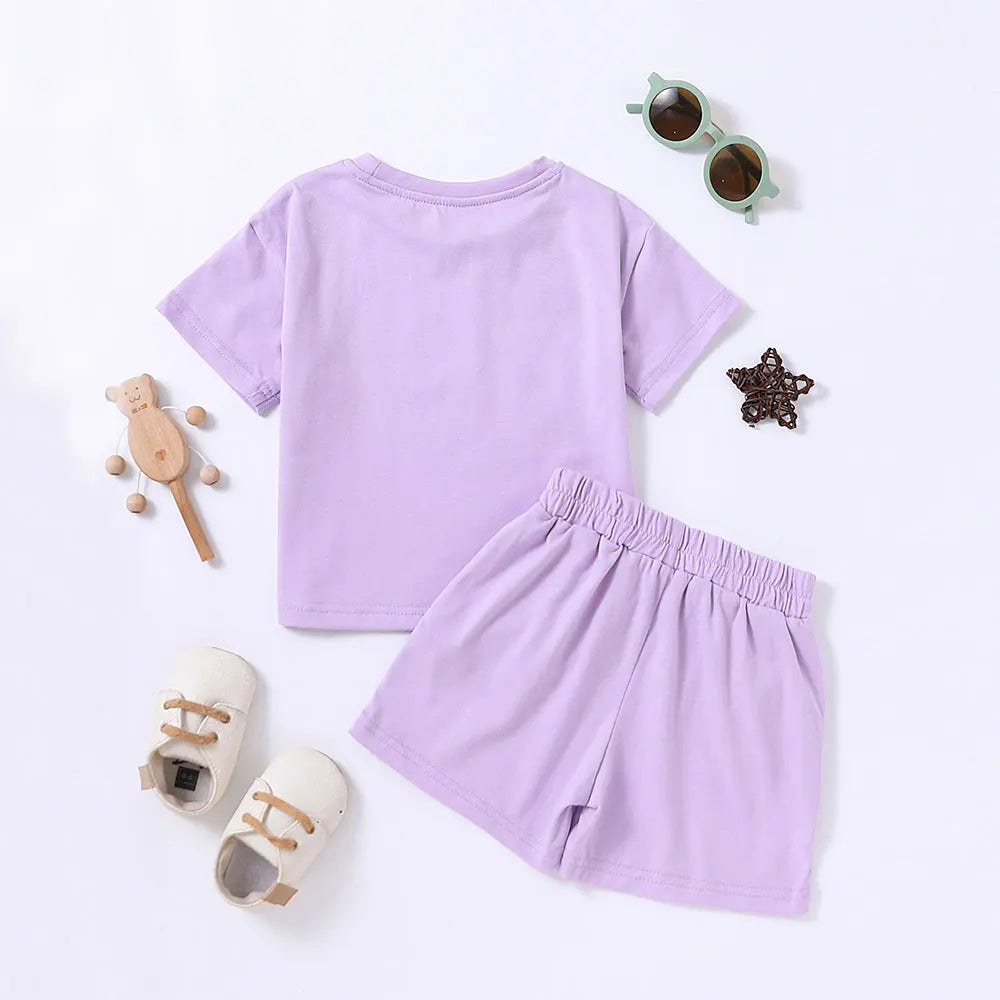 Summer 2pcs Kids Clothes Sets Children Sports Style Tracksuits T-shirts and Shorts Boy and Girl Outfits Suits - TiniLoom