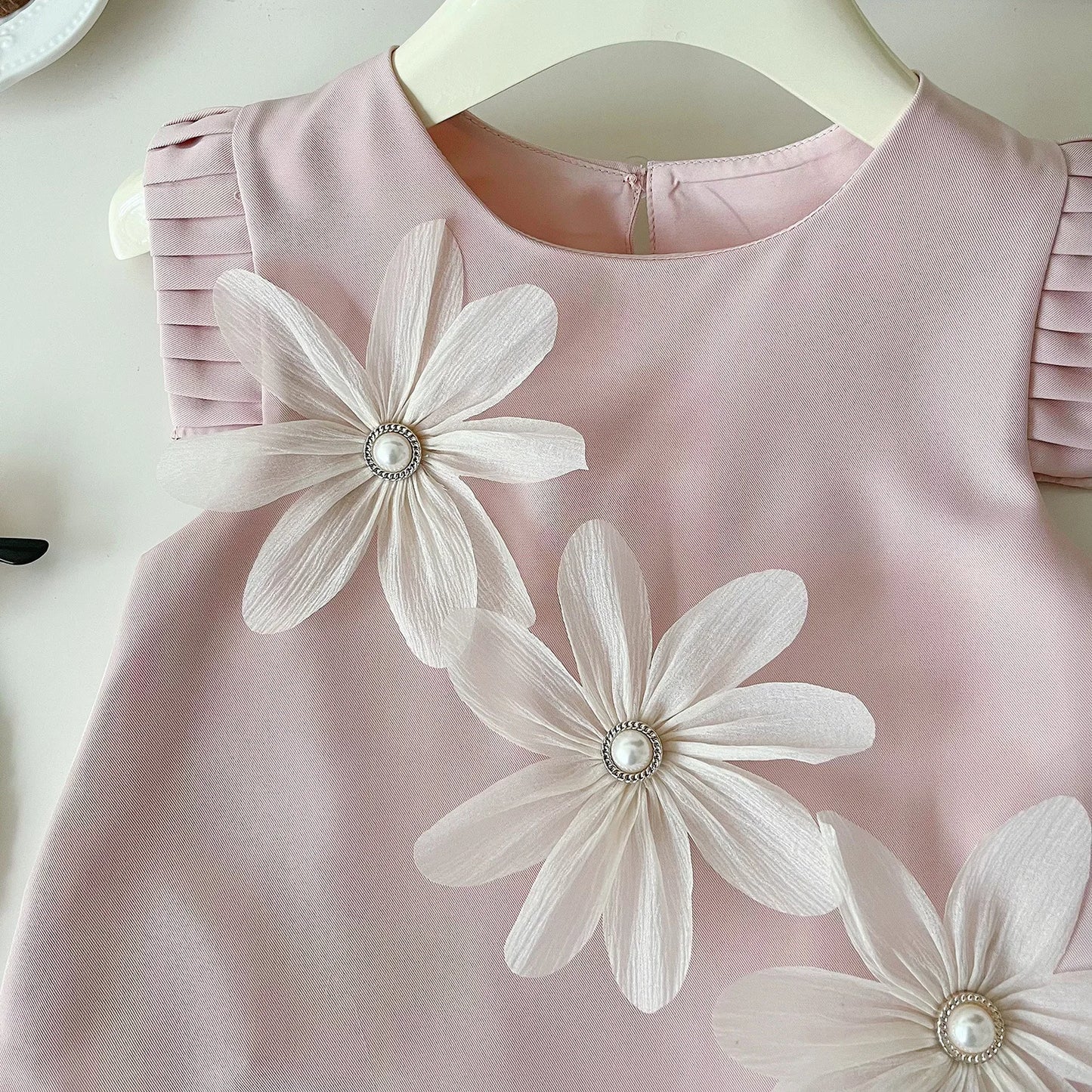 Children's Suit For Girls Summer Cute Three Flowers Short Sleeve Tshirt + Shorts 2 PC Sets Casual Outfit Baby Kids Clothing - TiniLoom