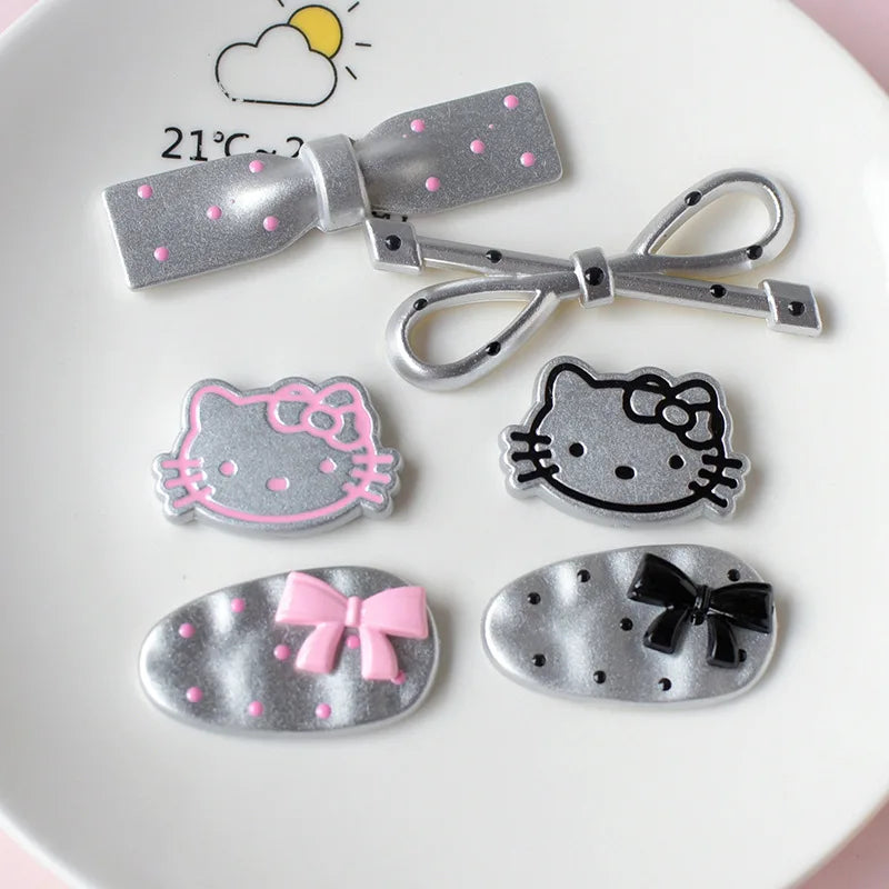 MINISO Silvery Hello Kitty Set Girls Women Shoe Charms DIY Hole Shoes Detachable Buckle Garden Shoes Accessories Festival Gift - TiniLoom
