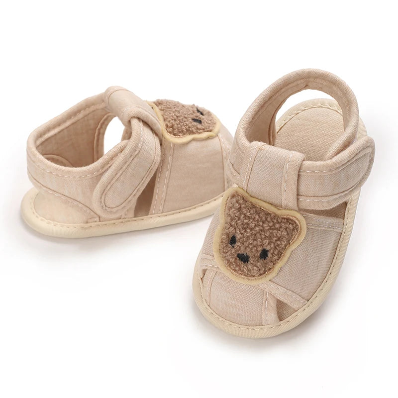 Cute Bear Soft Sole Comfortable Sandals for Infants and Toddlers Baotou Anti Kick First Step Shoes 0-18 Months