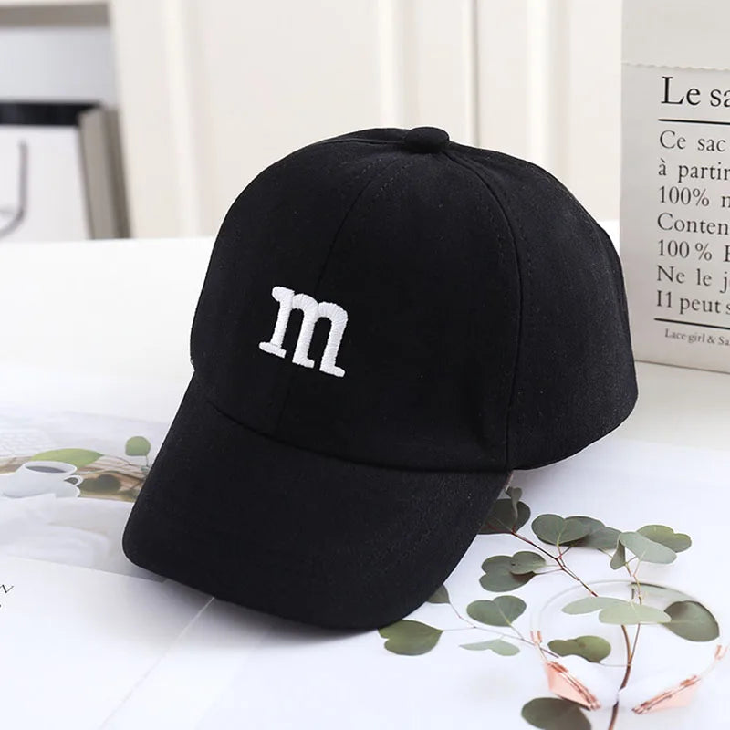 Solid Color Letter Baby Baseball Cap Simple Embroidered Peaked Hat for Toddler Boy Girl Summer Adjustable Kids Sun Hats - TiniLoom