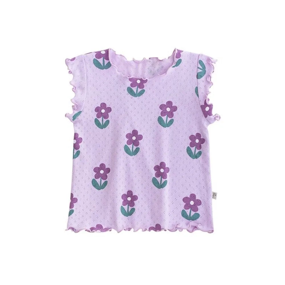 Bear Leader Summer New Pajama Baby Girl Clothes 3-7 Years Old Flower Printed Short Sleeved Top + Shorts Cute Children's Set - TiniLoom