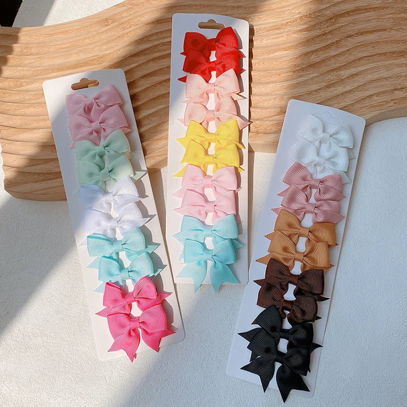 10Pcs Cute Bows Baby Hair Clips Candy Color Girls Princess Hairpins Barrettes Kids Hair Accessories - TiniLoom