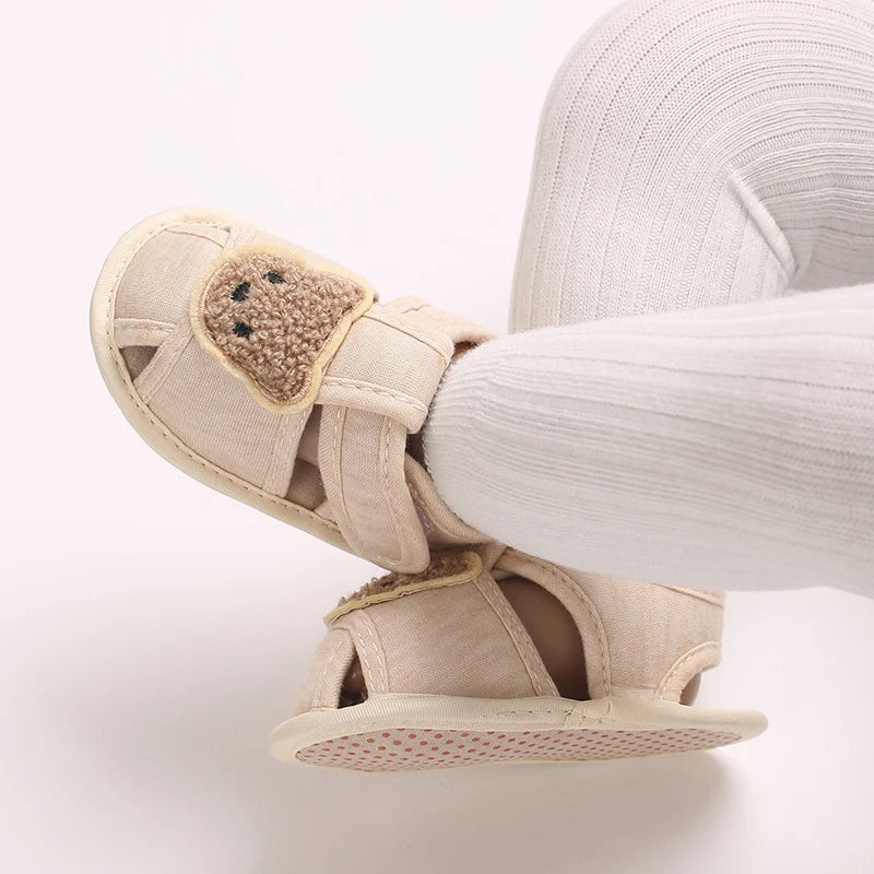 Cute Bear Soft Sole Comfortable Sandals for Infants and Toddlers Baotou Anti Kick First Step Shoes 0-18 Months