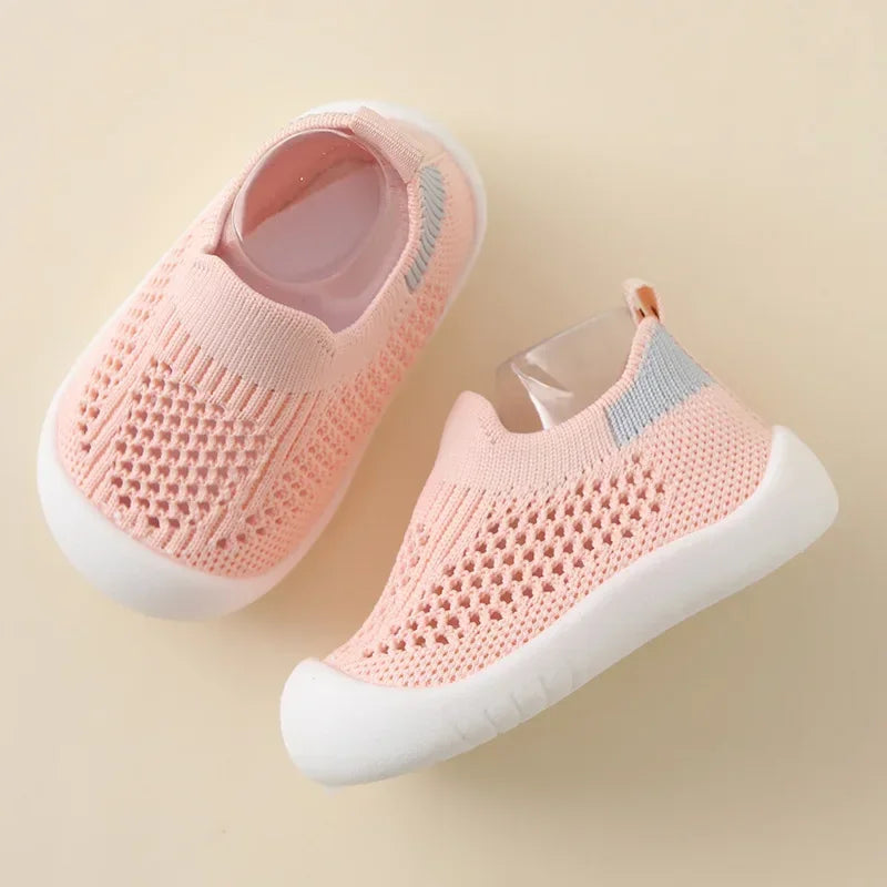 Spring Summer Toddler Shoes Breathable Knitted Kids Sneakers Boys Slip-on Tennis Shoes Girls Soft Non-slip School Casual Shoes - TiniLoom