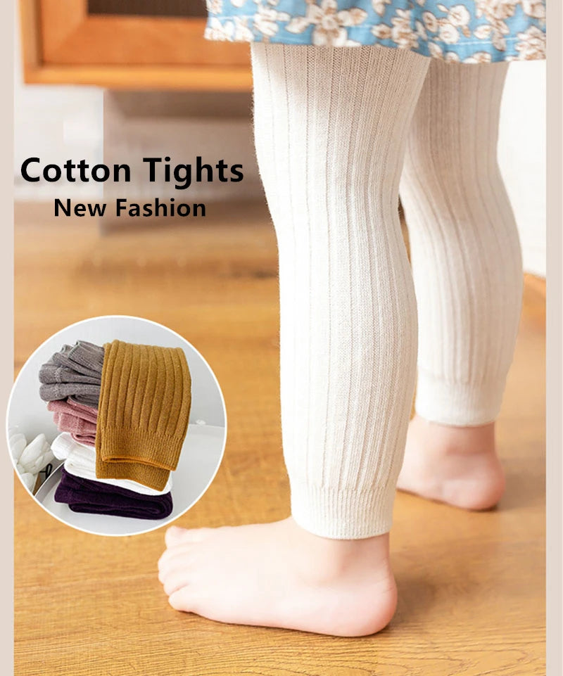 Spring Autumn Baby Boys Girls Pants Newborn Girl Leggings Tights Cotton Stretch Kids Children Knitting Trousers For 0 to 6Years - TiniLoom