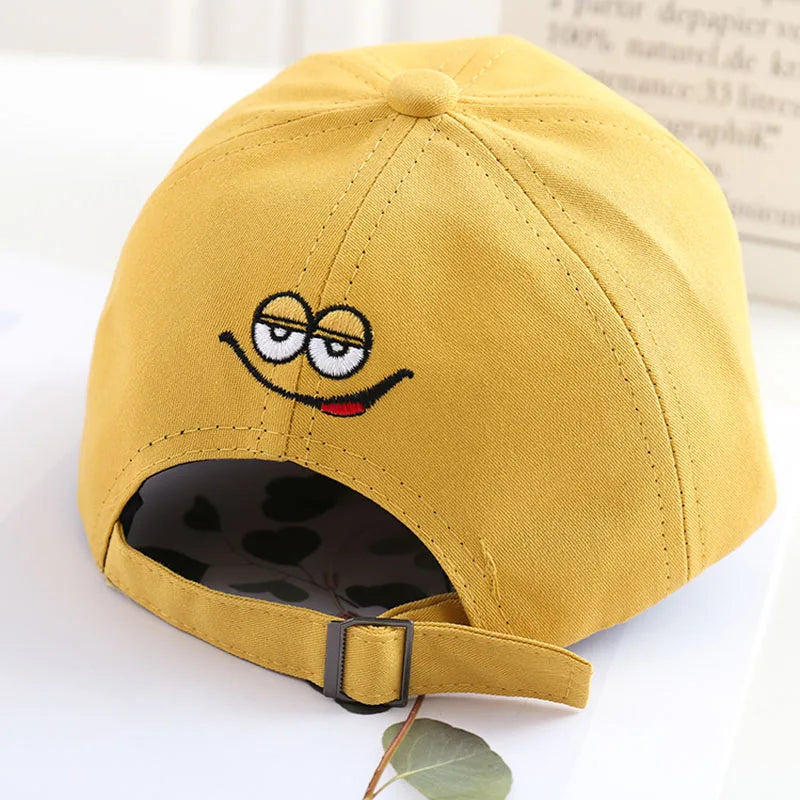Solid Color Letter Baby Baseball Cap Simple Embroidered Peaked Hat for Toddler Boy Girl Summer Adjustable Kids Sun Hats - TiniLoom
